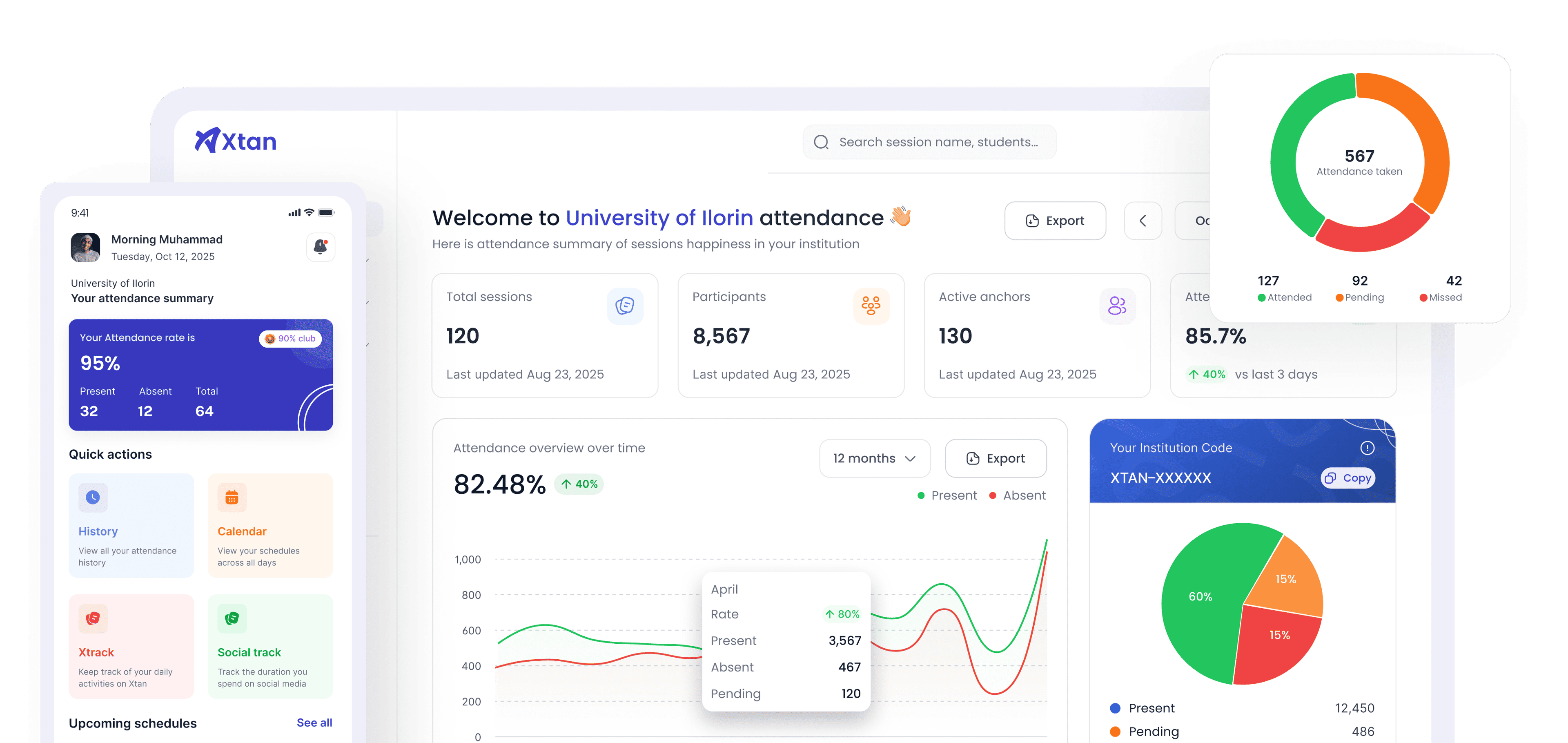 Xtan dashboard preview