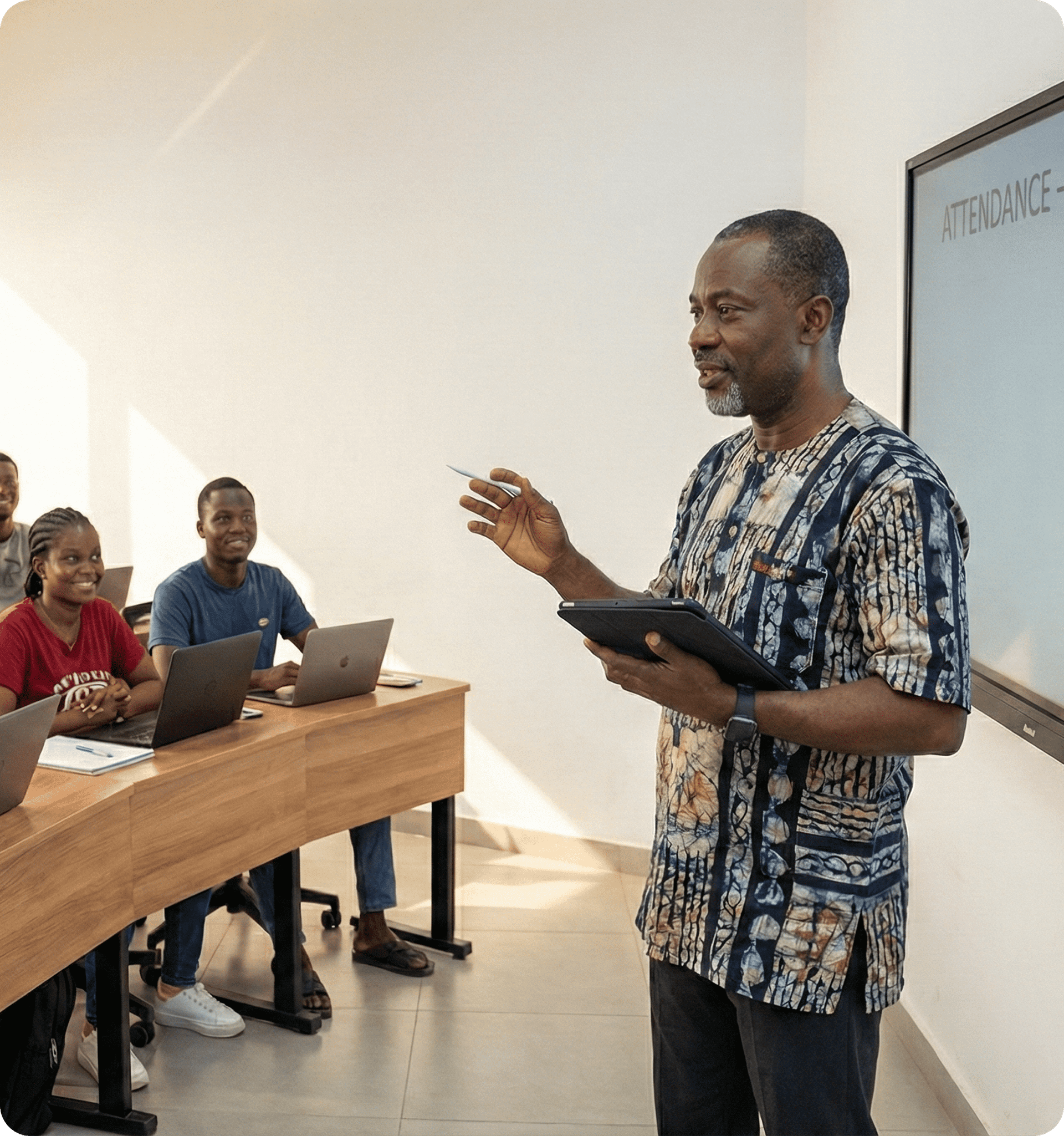 Instructor teaching in a classroom
